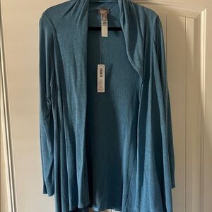 Chico's Blue Open Front Cardigan